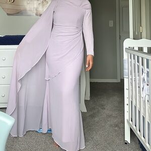 Elegant Modest Lavender Women's Evening Dress